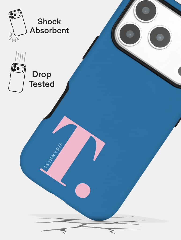 'T' Initial Navy Ultra Protective iPhone Case Phone Cases Skinnydip London