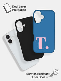'T' Initial Navy Ultra Protective iPhone Case Phone Cases Skinnydip London