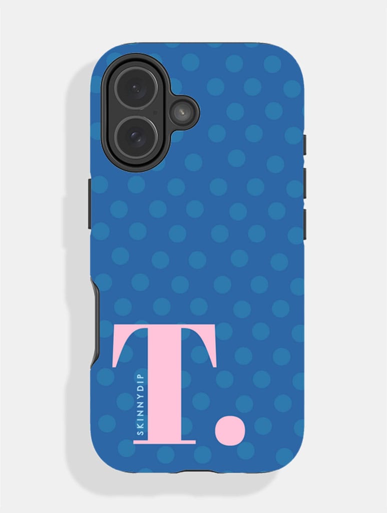 'T' Initial Patterned Navy Ultra Protective iPhone Case Phone Cases Skinnydip London