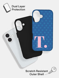 'T' Initial Patterned Navy Ultra Protective iPhone Case Phone Cases Skinnydip London