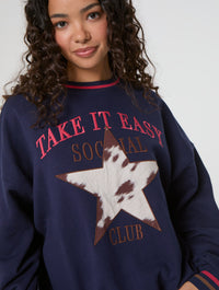 Take It Easy Star Sweatshirt Hoodies & Sweatshirts Skinnydip London