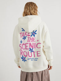 Take The Scenic Route Hoodie In White Hoodies & Sweatshirts Skinnydip London