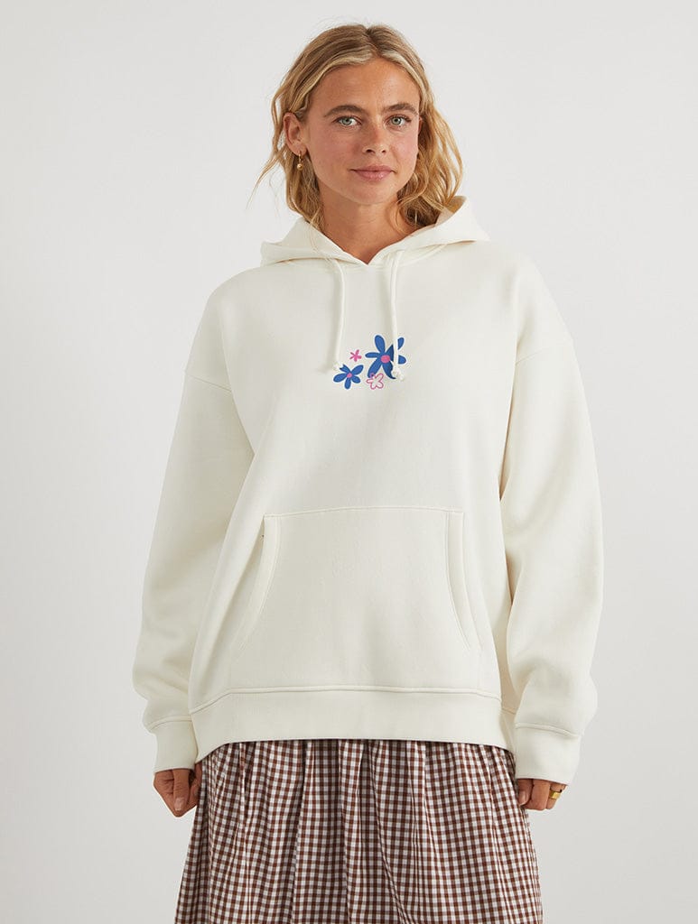 Take The Scenic Route Hoodie In White Hoodies & Sweatshirts Skinnydip London