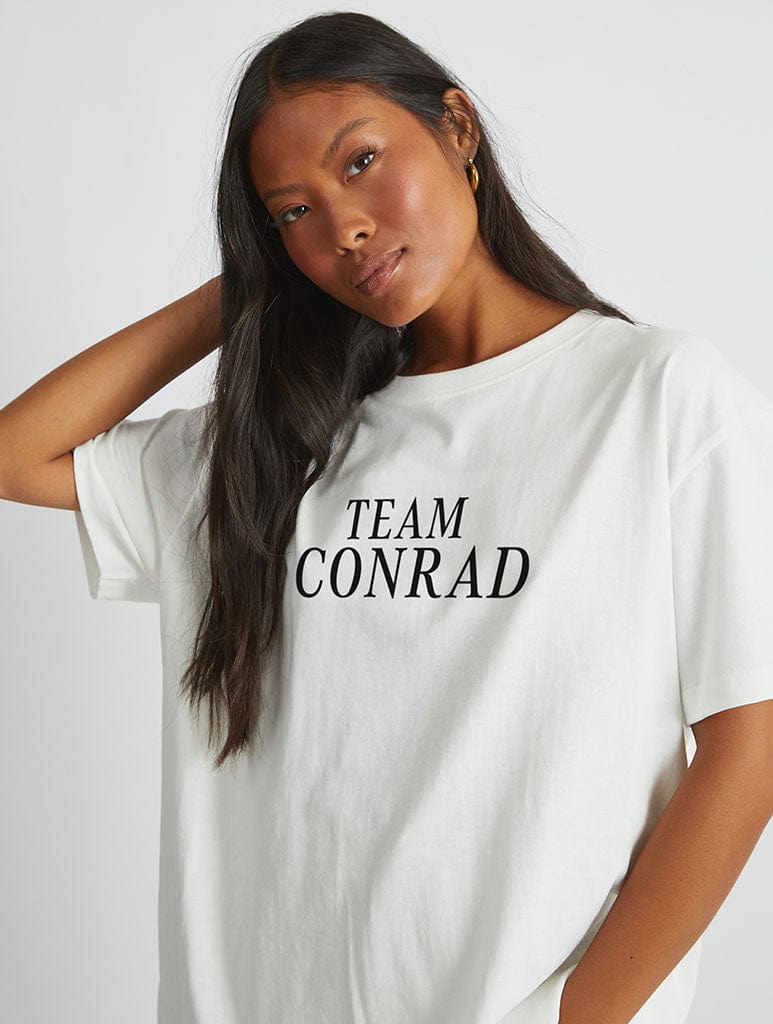 Team Conrad T-Shirt In White Tops & T-Shirts Skinnydip London