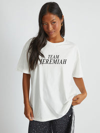 Team Jeremiah T-Shirt In White Tops & T-Shirts Skinnydip London