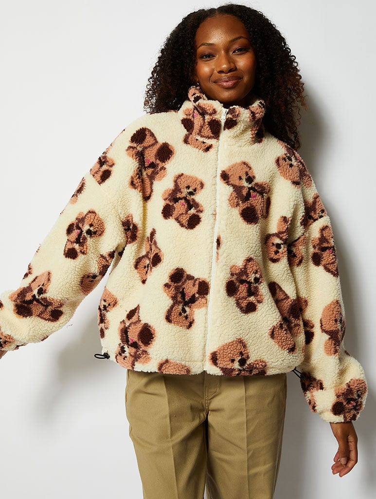 Teddy Bear Borg Fleece Jacket | Shop Coats | Skinnydip London