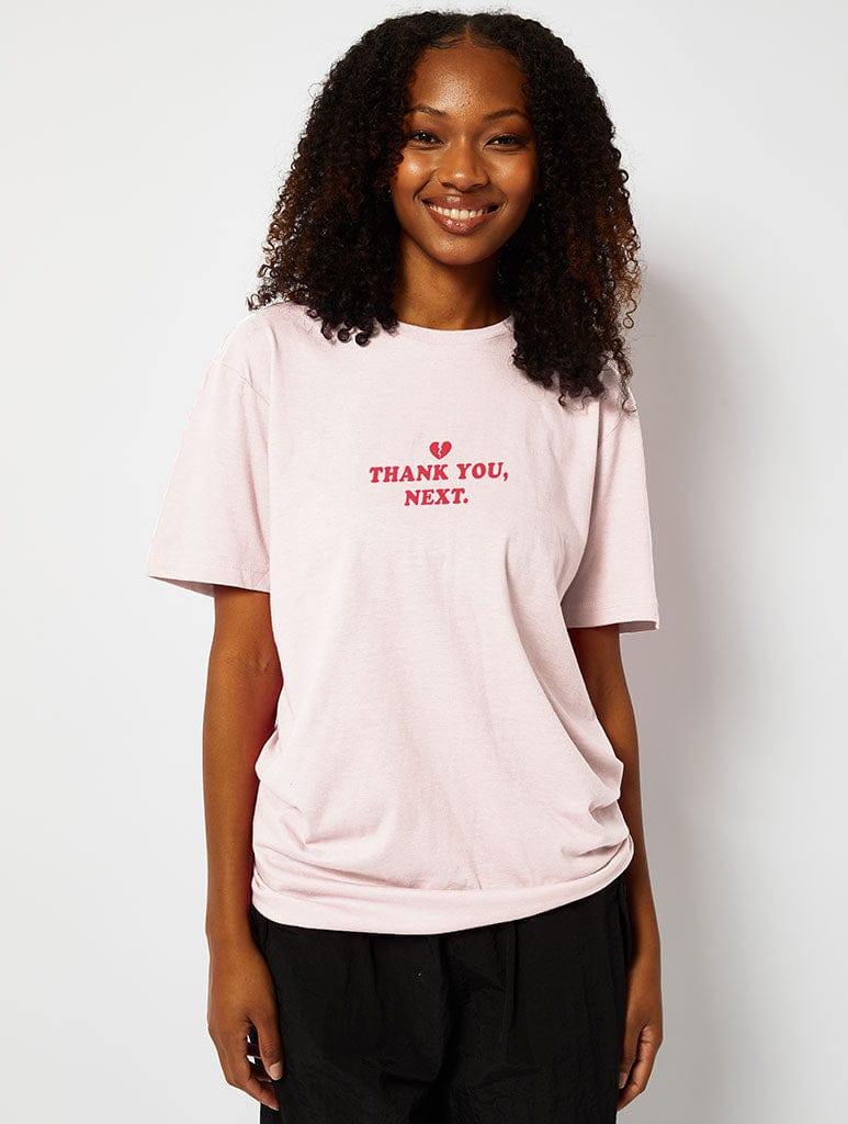 Thank You Next T-Shirt in Pink Tops & T-Shirts Skinnydip London