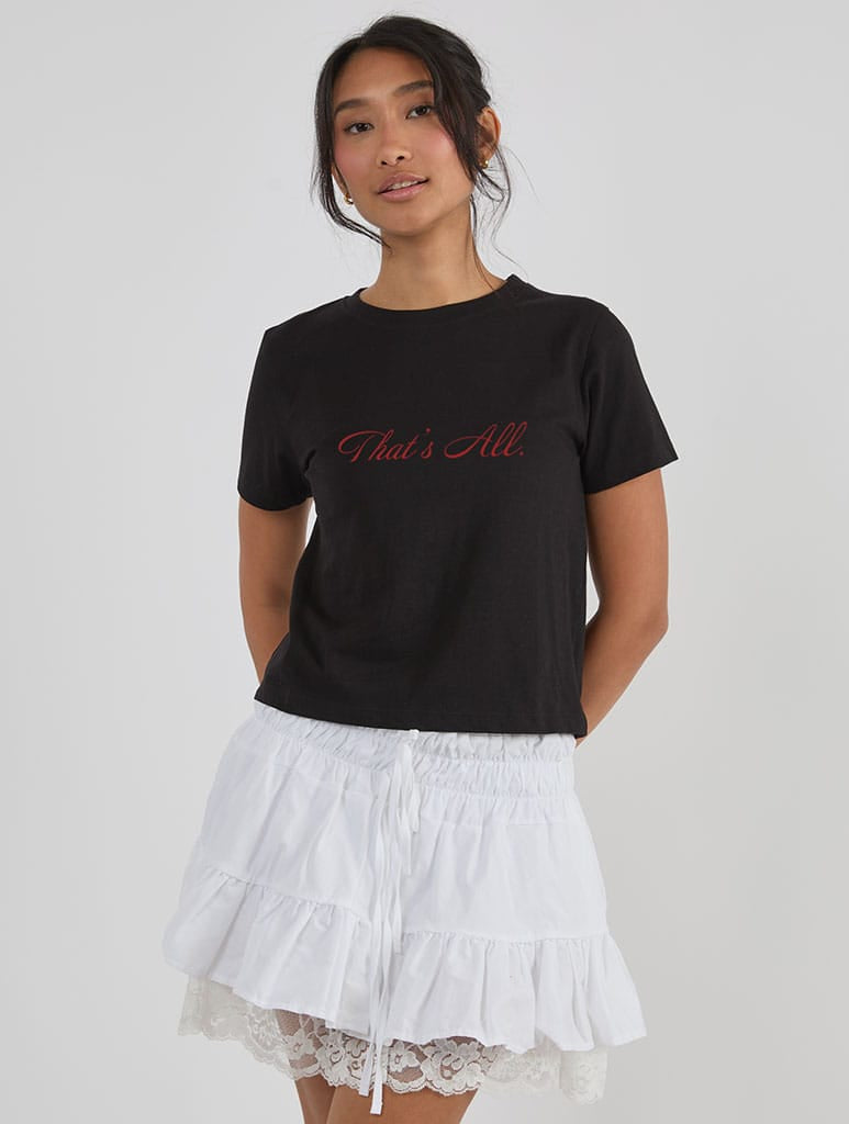 That's All Baby T-Shirt In Black Tops & T-Shirts Skinnydip London