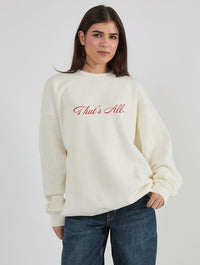 That's All Sweatshirt In White Hoodies & Sweatshirts Skinnydip London