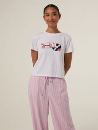 The Romantic Tour Ticket Baby T-Shirt In White Tops & T-Shirts Skinnydip London