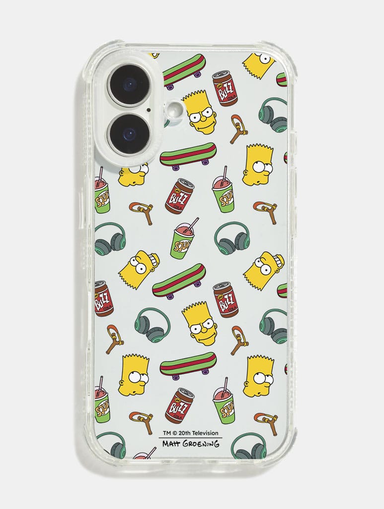 The Simpsons Bart Skateboard Shock iPhone Case Phone Cases Skinnydip London