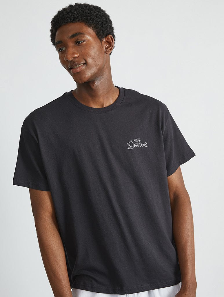 The Simpsons Bart Snacks T-Shirt In Black Tops & T-Shirts Skinnydip London