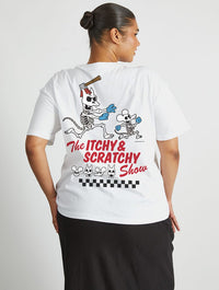 The Simpsons Halloween Itchy & Scratchy T-Shirt In White Tops & T-Shirts Skinnydip London