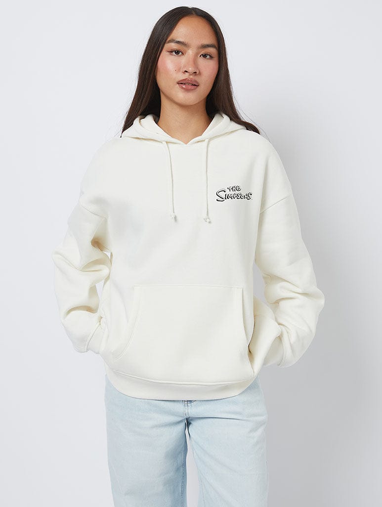 The Simpsons Itchy and Scratchy Hoodie In White Hoodies & Sweatshirts Skinnydip London