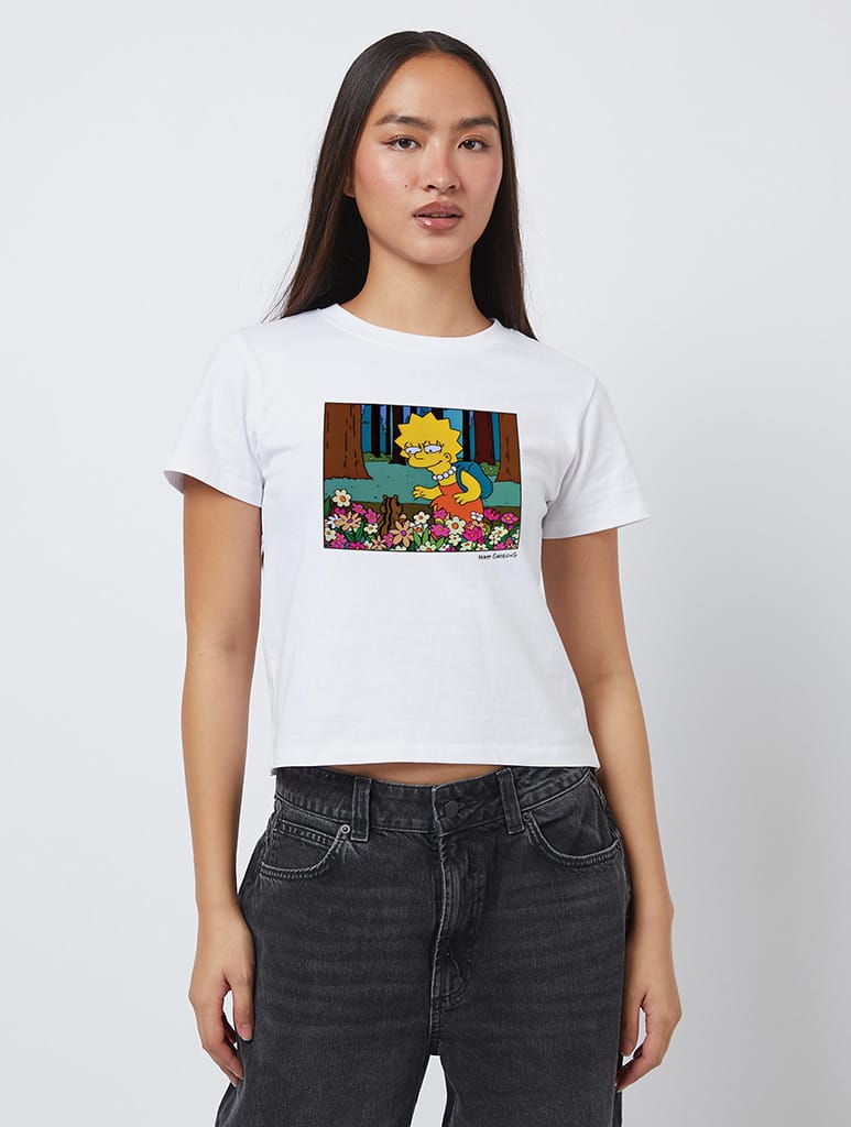 The Simpsons Lisa Nature Baby T-Shirt In White Tops & T-Shirts Skinnydip London