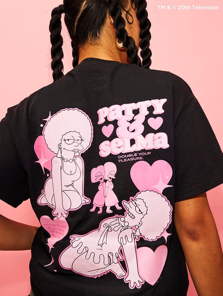 The Simpsons Patty And Selma T-Shirt In Black Tops & T-Shirts Skinnydip London