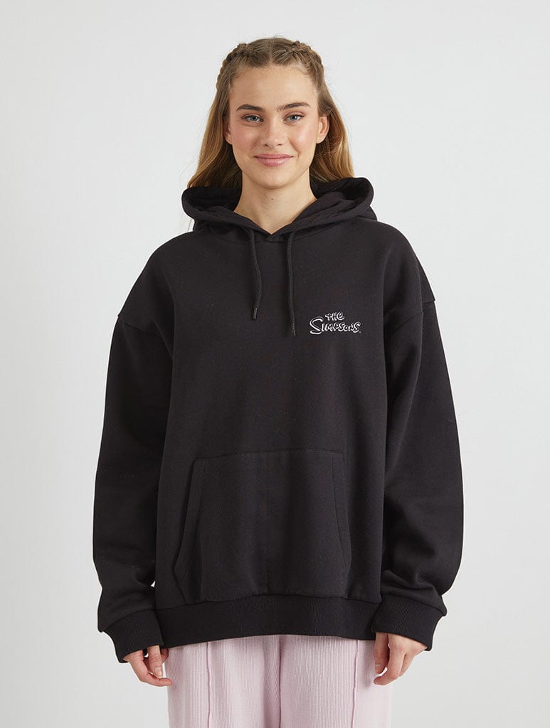 The Simpsons Springfield Fast Food Hoodie in Black | Skinnydip London