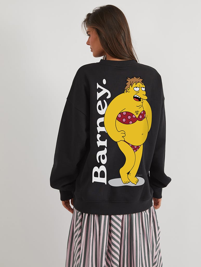 The Simpsons x Skinnydip Barney Sweatshirt In Black Hoodies & Sweatshirts Skinnydip London