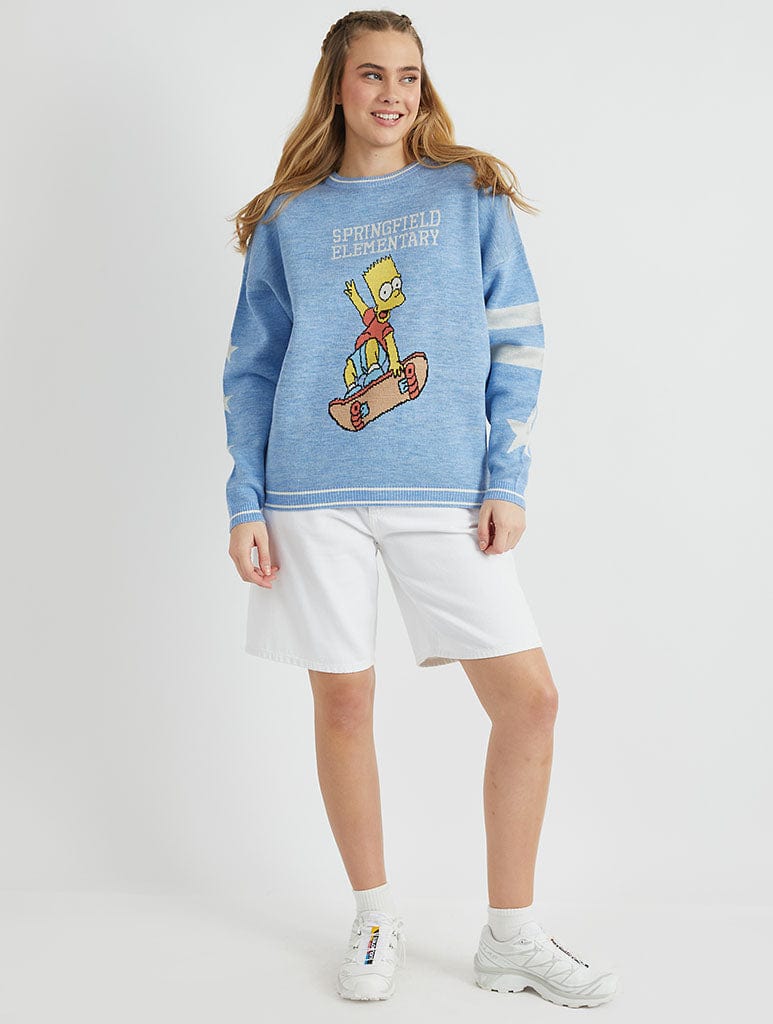The Simpsons x Skinnydip Bart & Lisa Varsity Knitted Jumper Jumpers & Cardigans Skinnydip London