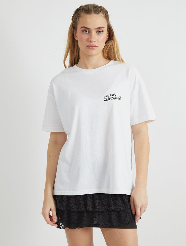 The Simpsons x Skinnydip Bumblebee Man T-Shirt in White Tops & T-Shirts Skinnydip London