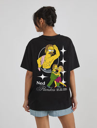 The Simpsons x Skinnydip Flanders T-Shirt In Black Tops & T-Shirts Skinnydip London