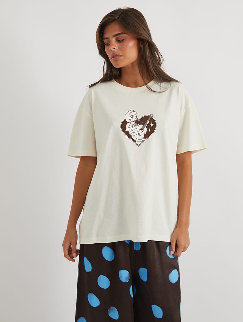 The Simpsons x Skinnydip Lurleen T-Shirt In White Tops & T-Shirts Skinnydip London