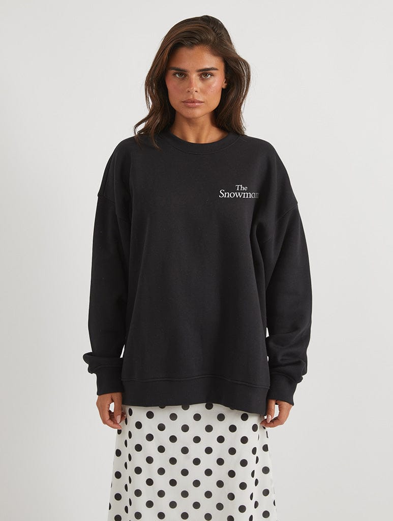 The Snowman Sweatshirt In Black Hoodies & Sweatshirts Skinnydip London