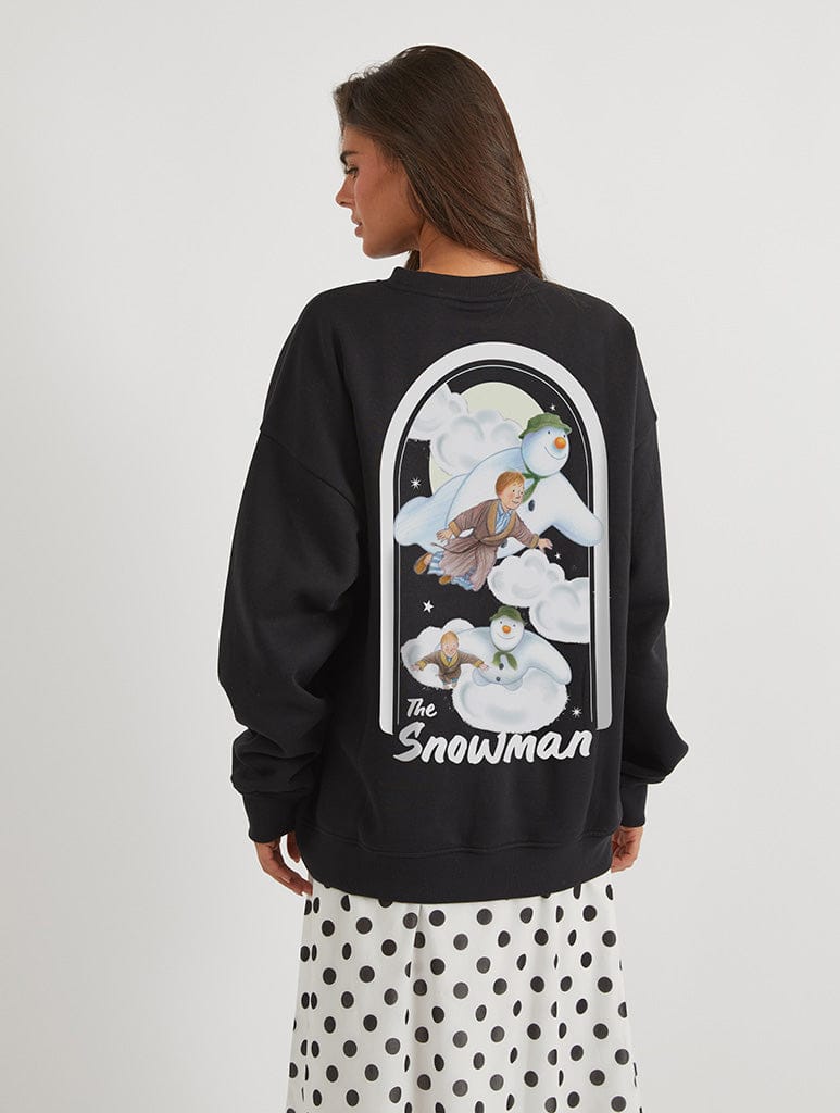 The Snowman Sweatshirt In Black Hoodies & Sweatshirts Skinnydip London