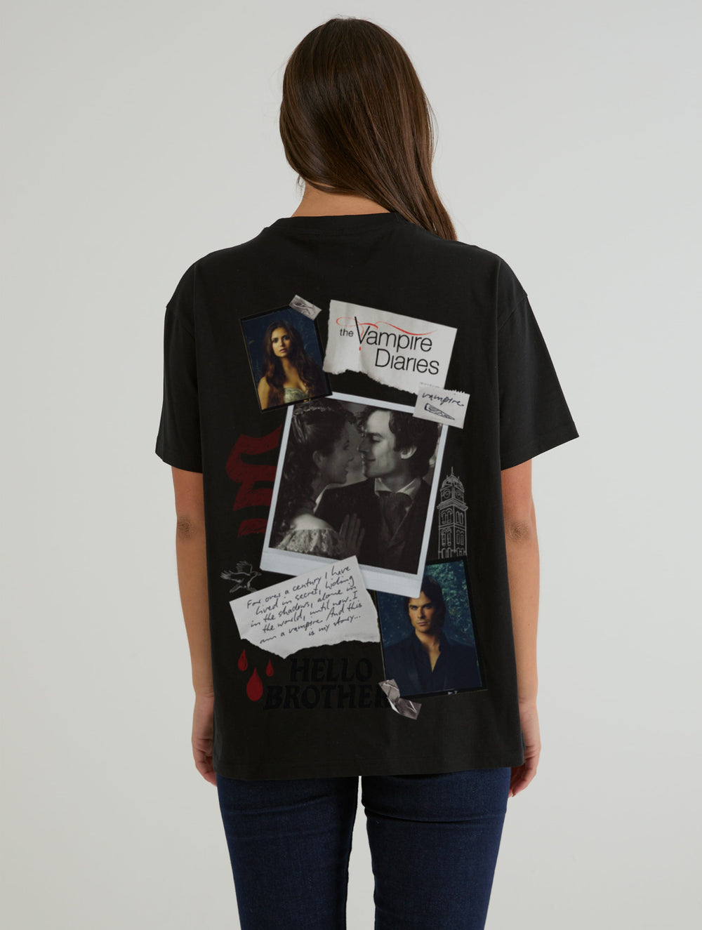 The Vampire Diaries x Skinnydip Poster T-Shirt In Black Tops & T-Shirts Skinnydip London