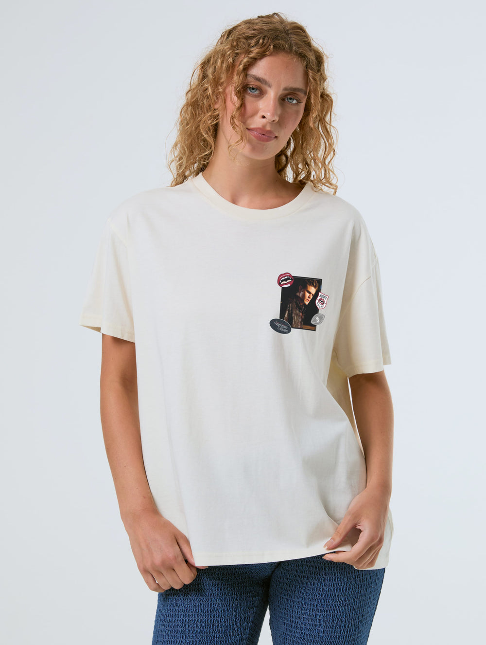 The Vampire Diaries x Skinnydip Stefan Salvatore Poster T-Shirt In White Tops & T-Shirts Skinnydip London