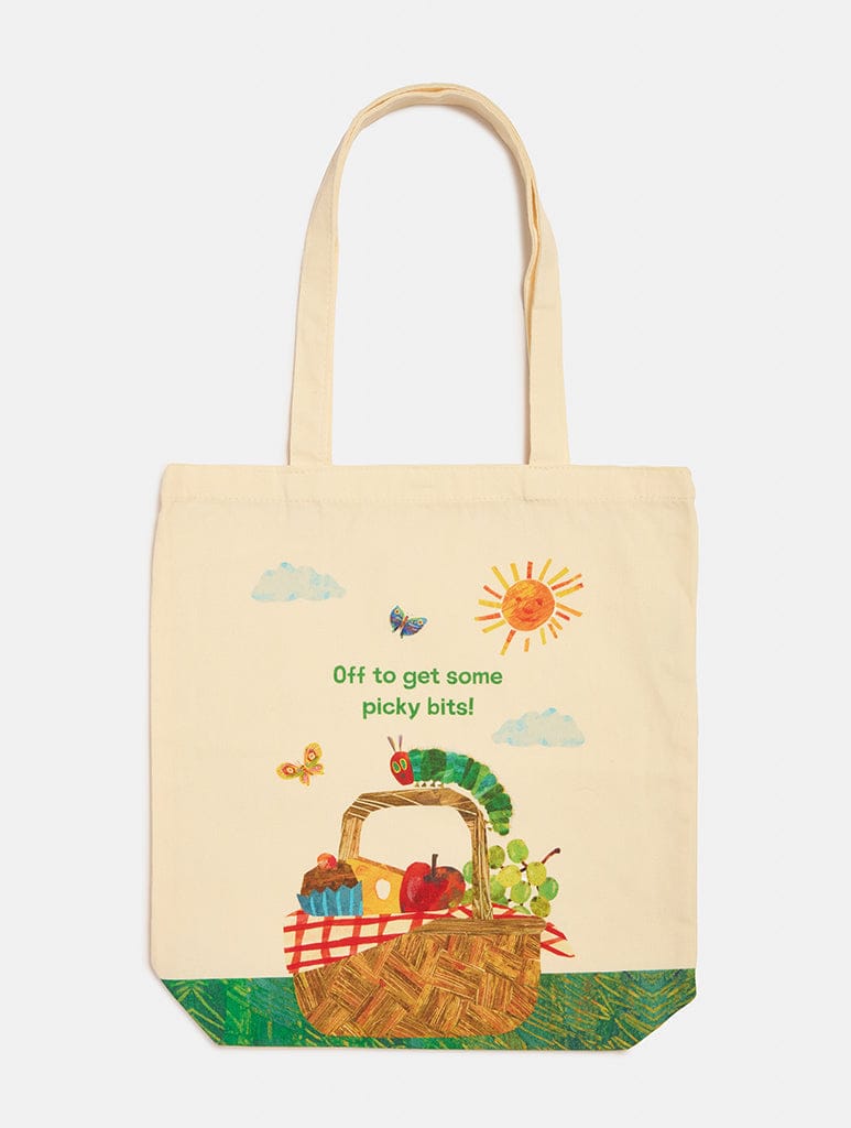 The Very Hungry Caterpilla Picky Bits Picnic Tote Bag Printed Tote Bags Skinnydip London