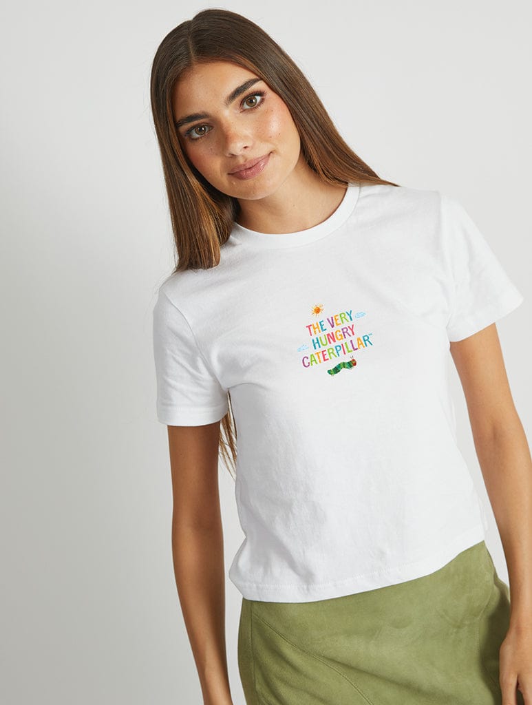 The Very Hungry Caterpillar Sunshine Baby T-Shirt In White Tops & T-Shirts Skinnydip London