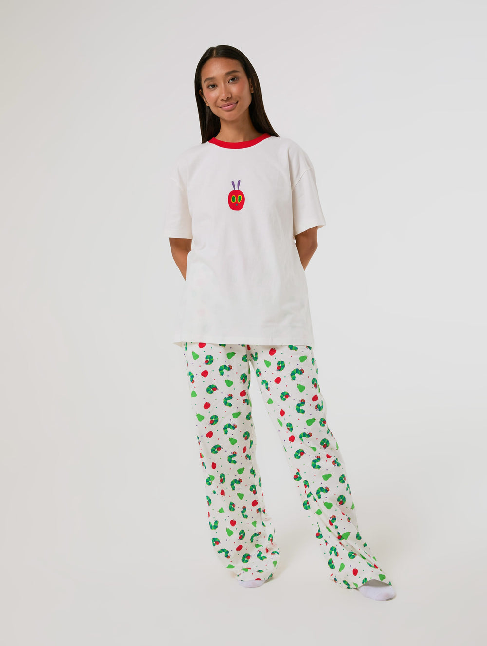 The Very Hungry Caterpillar x Skinnydip Ringer T-Shirt and Trouser Set with Eye Mask Lingerie & Nightwear Skinnydip London