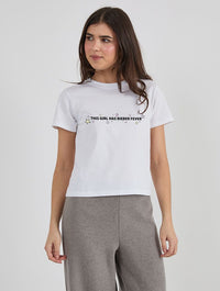 This Girl Has Bieber Fever Baby T-Shirt In White Tops & T-Shirts Skinnydip London