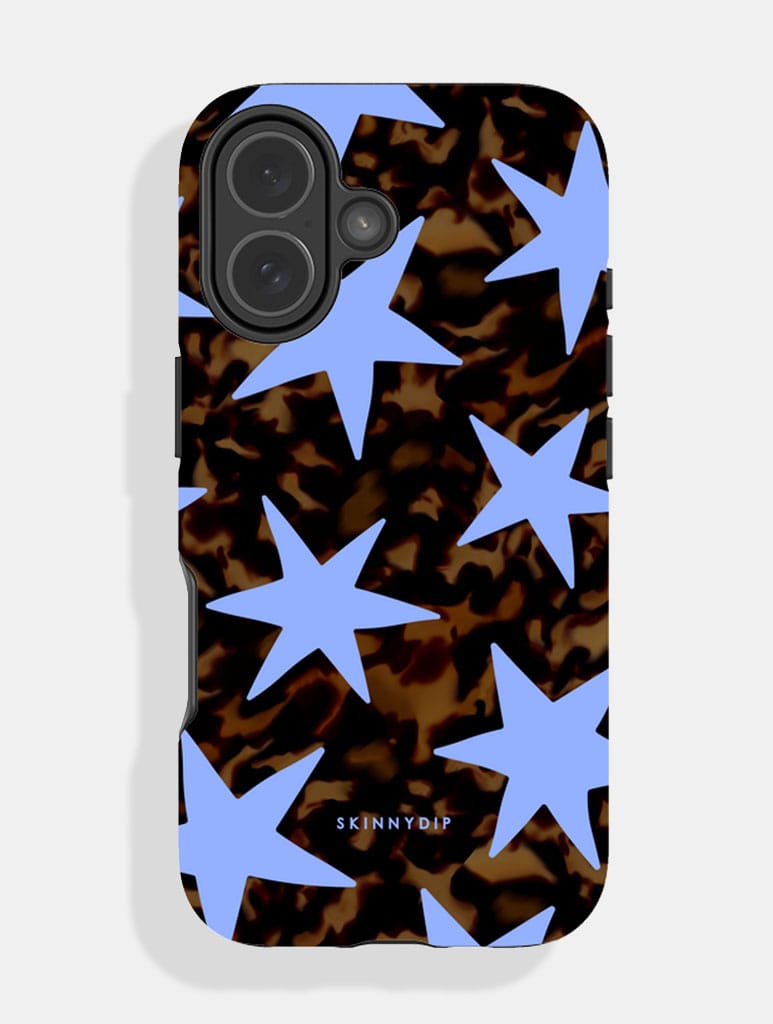 Tortoise Shell Stars Blue Ultra Protective iPhone Case Phone Cases Skinnydip London