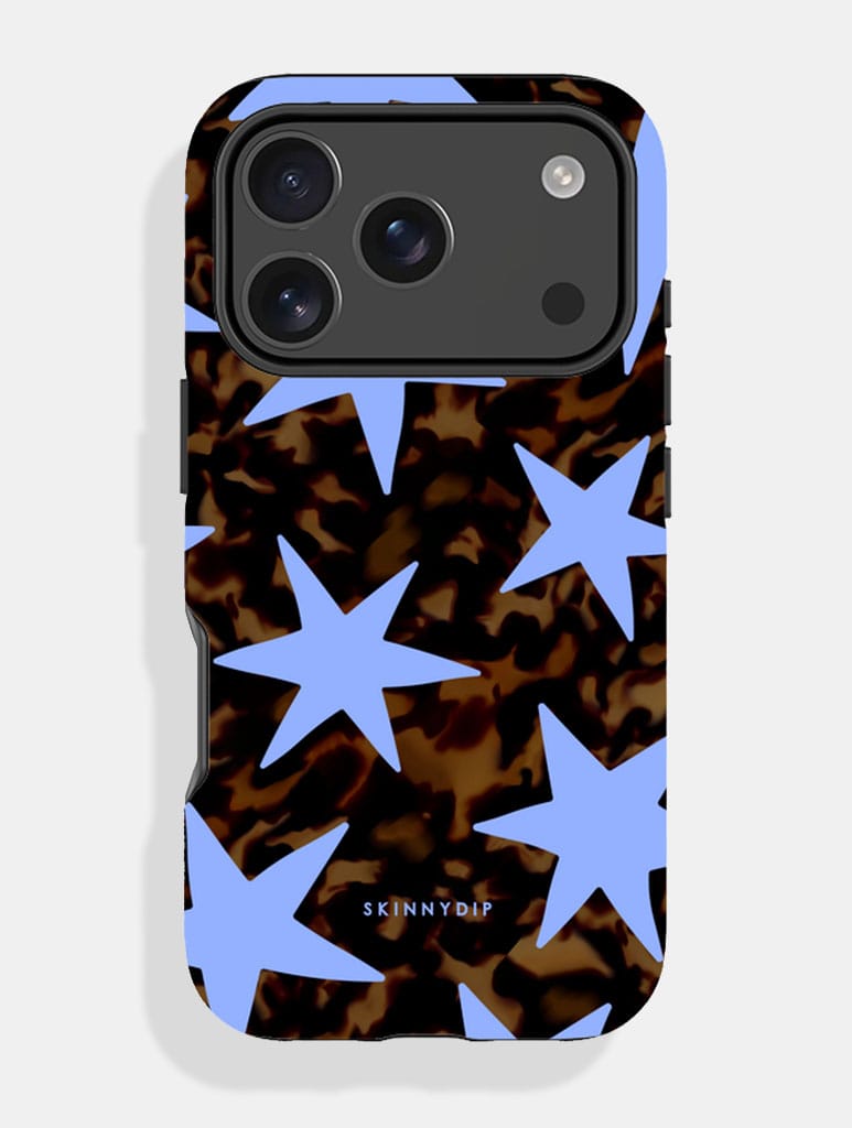 Tortoise Shell Stars Blue Ultra Protective iPhone Case Phone Cases Skinnydip London