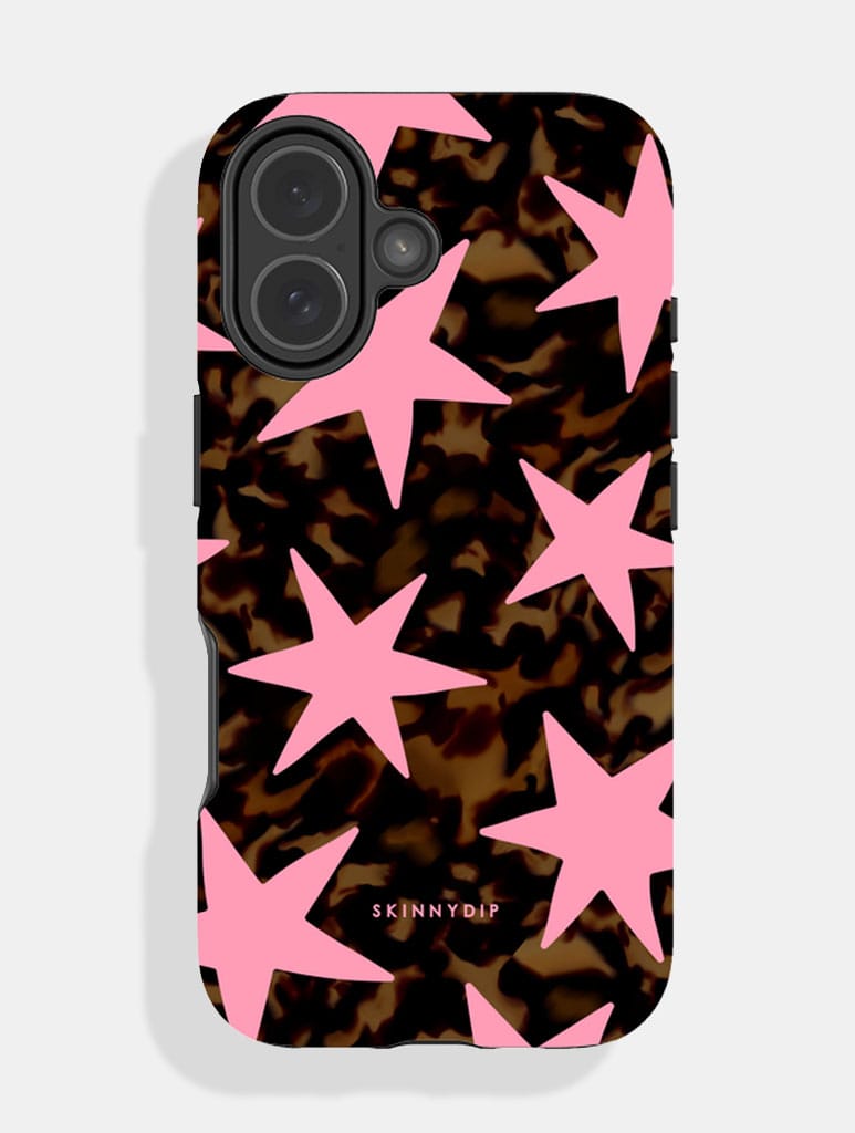 Tortoise Shell Stars Pink Ultra Protective iPhone Case Phone Cases Skinnydip London