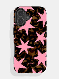 Tortoise Shell Stars Pink Ultra Protective iPhone Case Phone Cases Skinnydip London