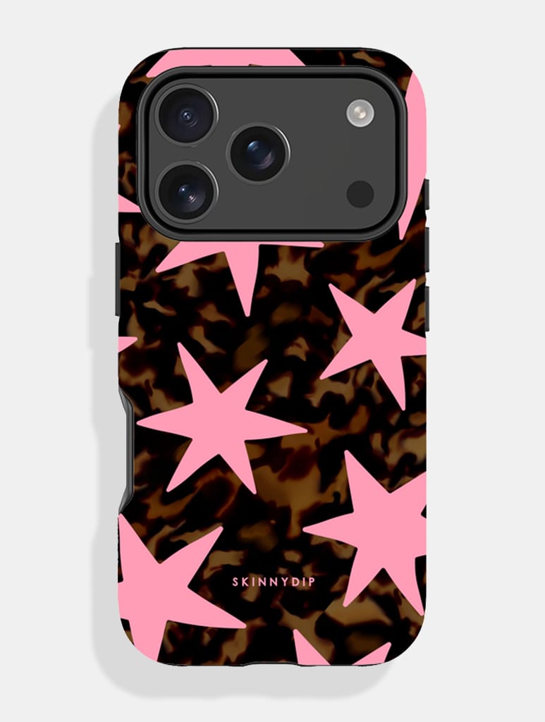 Tortoise Shell Stars Pink Ultra Protective iPhone Case Phone Cases Skinnydip London