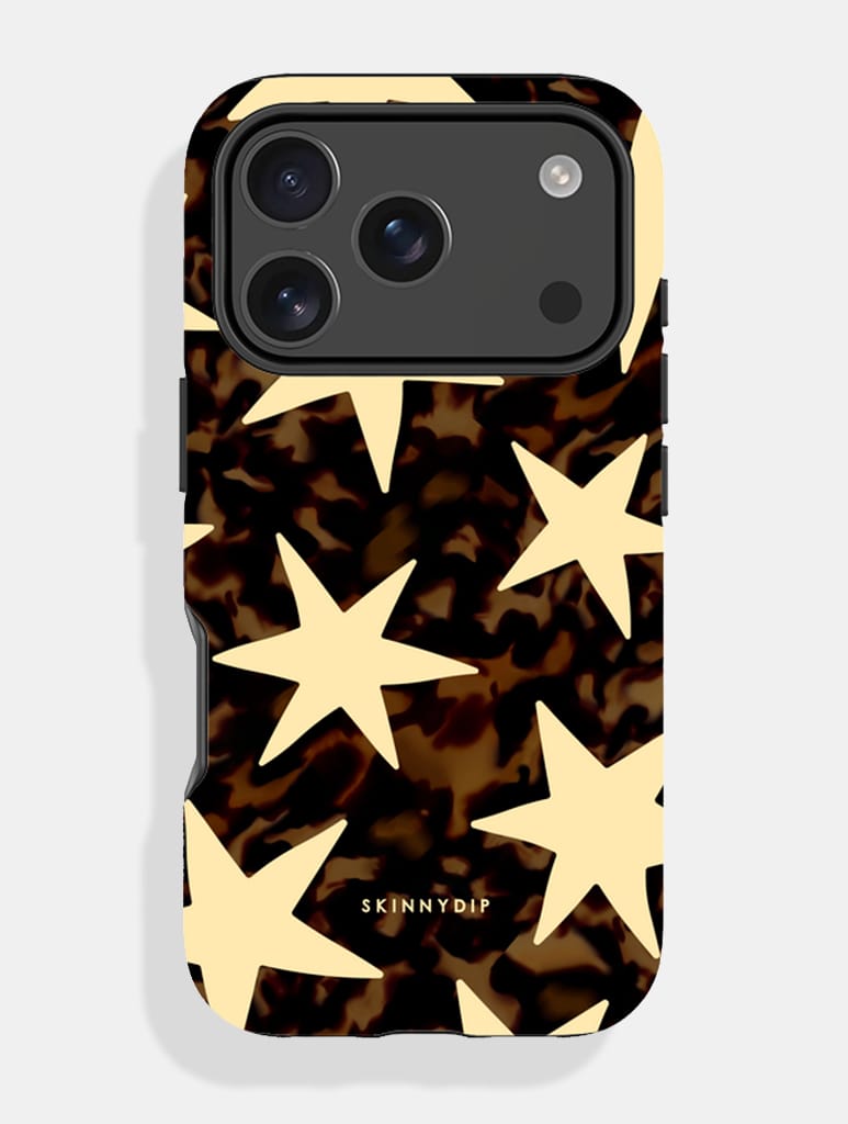 Tortoise Shell Stars Yellow Ultra Protective iPhone Case Phone Cases Skinnydip London