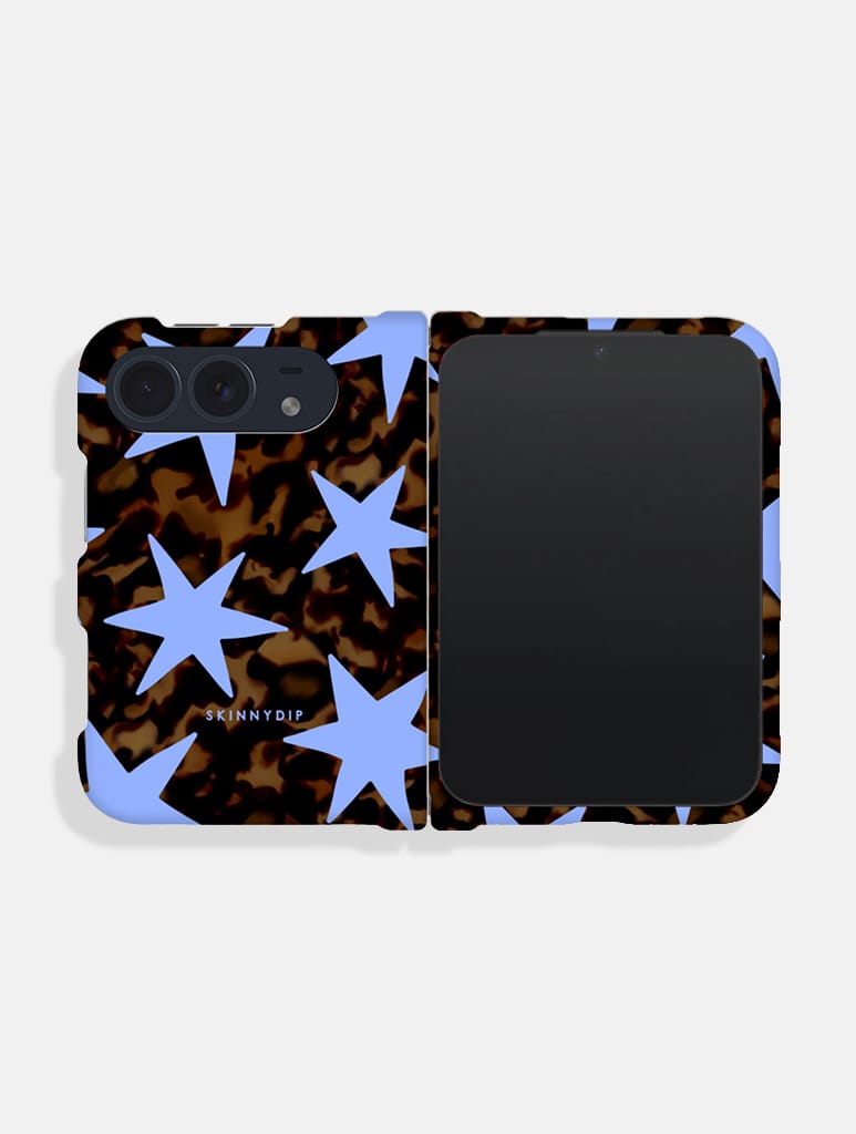 Tortoiseshell Stars Blue Impact Resistant iPhone Duo Case Phone Cases Skinnydip London