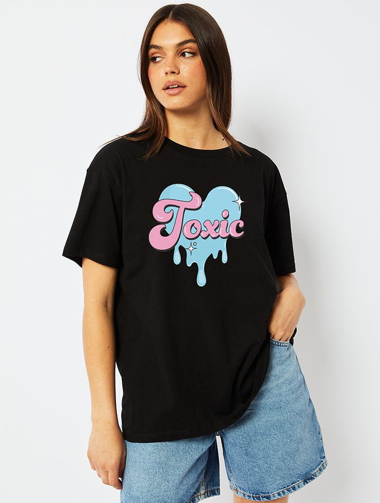 Toxic Black T-Shirt Tops & T-Shirts Skinnydip London