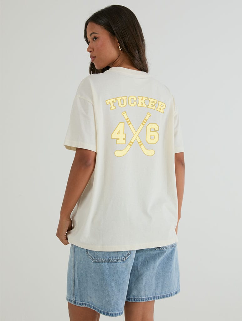 Tucker 46 T-Shirt In White Tops & T-Shirts Skinnydip London