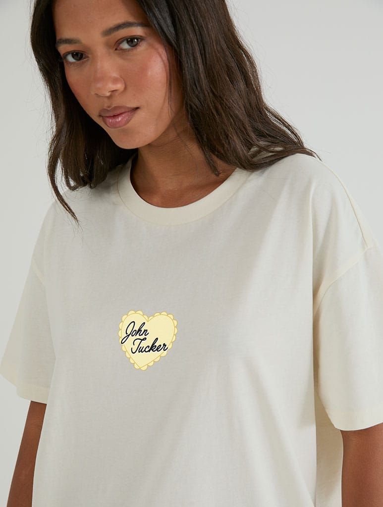 Tucker 46 T-Shirt In White Tops & T-Shirts Skinnydip London