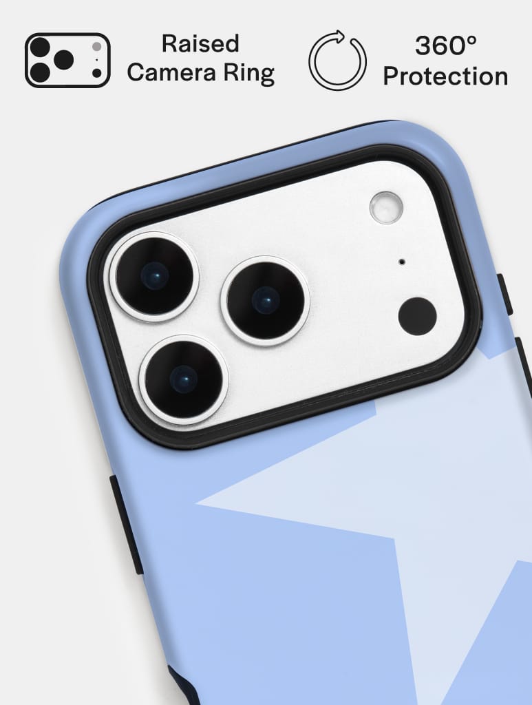 Two Stars Baby Blue Ultra Protective iPhone Case Phone Cases Skinnydip London