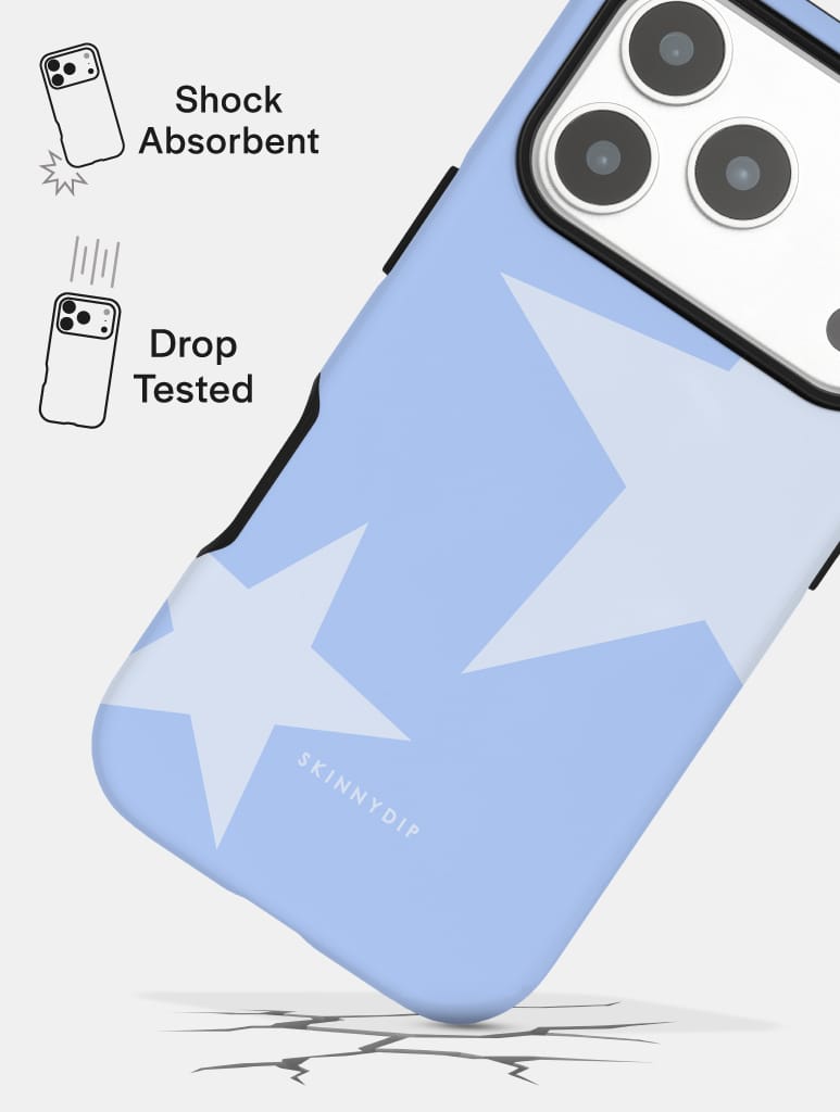 Two Stars Baby Blue Ultra Protective iPhone Case Phone Cases Skinnydip London