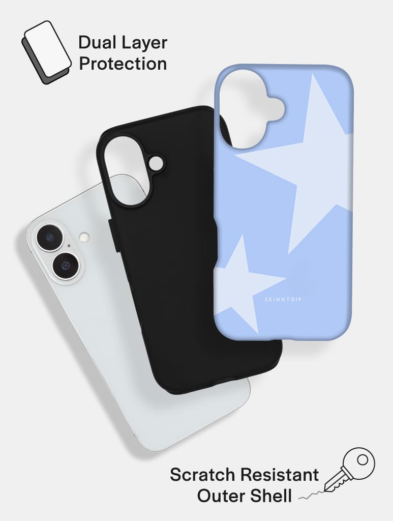 Two Stars Baby Blue Ultra Protective iPhone Case Phone Cases Skinnydip London