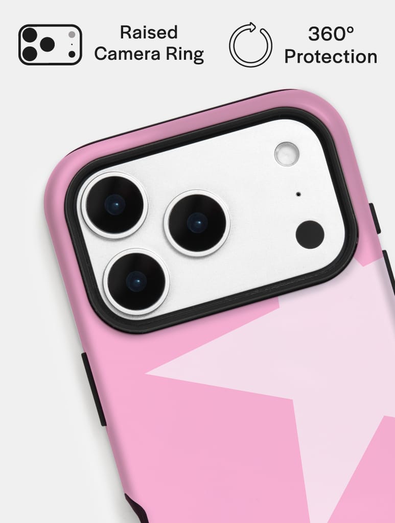 Two Stars Baby Pink White Ultra Protective iPhone Case Phone Cases Skinnydip London