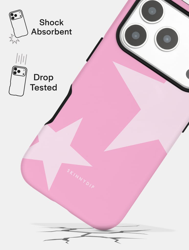 Two Stars Baby Pink White Ultra Protective iPhone Case Phone Cases Skinnydip London
