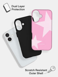 Two Stars Baby Pink White Ultra Protective iPhone Case Phone Cases Skinnydip London
